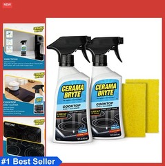 Cooktop Cleaner 2x16oz Spray Non Abrasive Stovetop Cleaner Foam Pads Kit