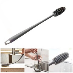 1Pc Bottle Scrubbing Washing Brush Silicone Long Handle Cup Cleaning Brush Tool