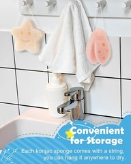 Konjac Baby Spon for Bathing, Natural Cute Shapes, Kids Bath