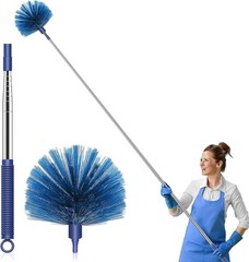 Cobweb Duster Extension Pole 81in High Reach Spider Web Ceiling Cleaner Tool