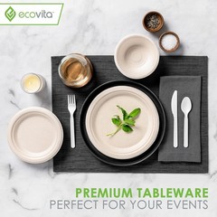 Ecovita 100% Compostable Spoons – 500 Large Disposable Utensils (6.5 in.) Bulk