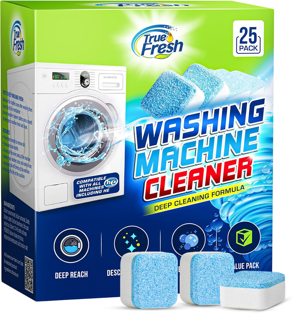 True Fresh Washing Machine Cleaner Tablets 25 Pack for Front Load, Top Load & HE