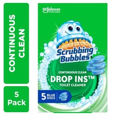 One Toilet Bowl Cleaner Tablet Lasts Up to 4 Weeks, 5 Blue Discs, 7.05 oz