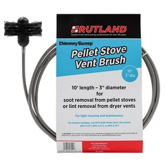 3-Inch Pellet Stove Dryer Vent Brush with 10-Foot Handle for Efficient Cleaning