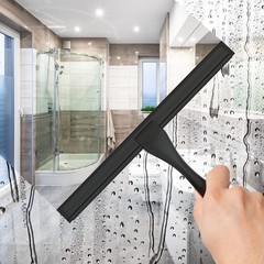Stainless Steel Shower Squeegee with Hook 12 Inch Bathroom Cleaning Tool