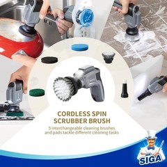 Electric Spin Scrubber for Kitchen and Bathroom Cleaning, Waterproof Recharge…