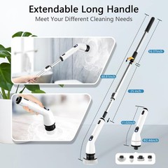 Electric Spin Scrubber, Full-Body IPX7 Waterproof Bathroom Scrubber with Powe…