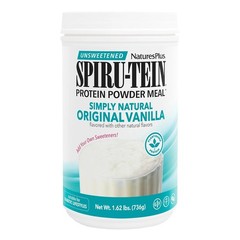 NaturesPlus SPIRU-TEIN Simply Natural, Original Vanilla – 1.63 lb – Unsweetene