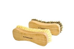 Naturolic All-Natural Wooden Scrub Brush Set | Palmyra & Tampico Bristle Brushes