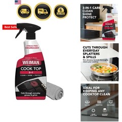 22 Fl Oz Cooktop Cleaning Spray & Microfiber Cloth – Cooktop & Oven Cleaner f…