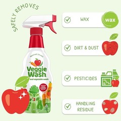 Natural Fruit & Vegetable Wash, 16 Oz Spray, Pack of 2 – Eco-Friendly Cleaner