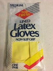 Top Crest Lined Non-Slip Grip Latex Gloves Size Medium 7-7 1/2 NIP!