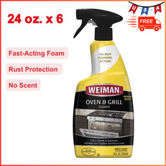 Weiman No Scent Oven & Grill Cleaner 24 oz. Liquid (Pack of 6) – 2-In-1 Cleaner