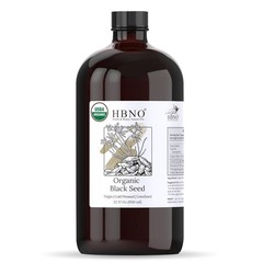 HBNO Organic Black Seed Oil – Huge 32oz (950ml) Glass Bottle Value Size – USDA