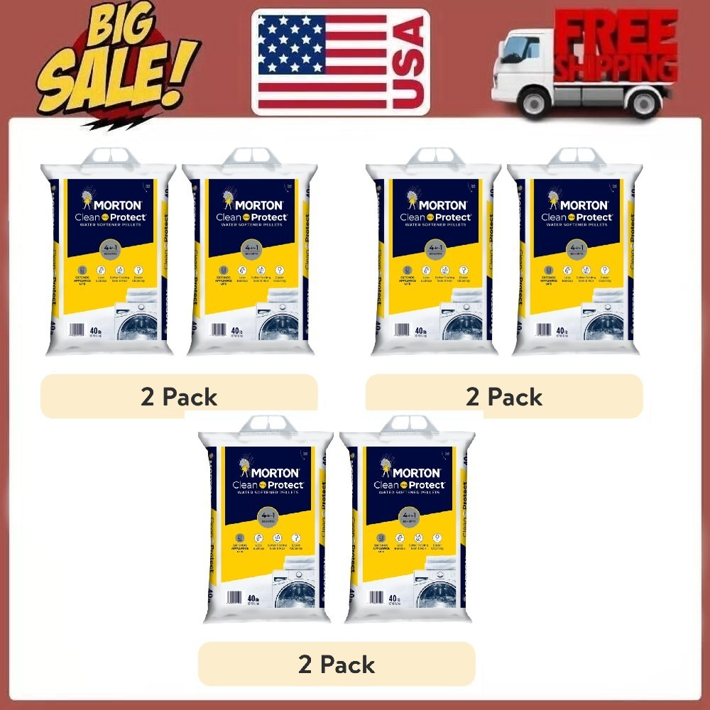 (6 pack) Morton Clean and Protect Water Softener Salt Pellets, 40 LB Bag