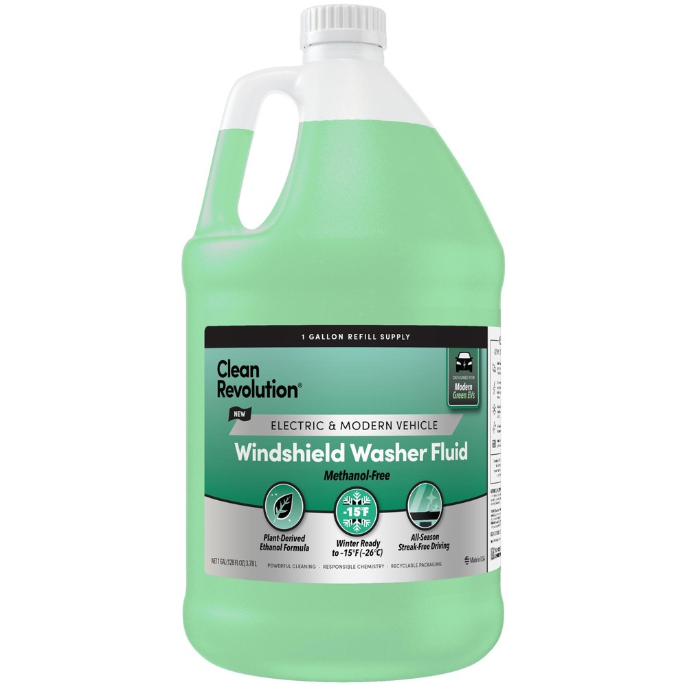 EV Windshield Washer Fluid 128oz 100% MethanolFree Winter Ready Up To 15F