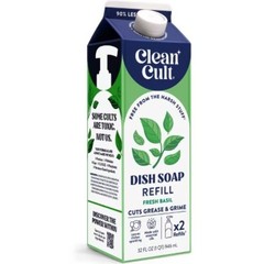 Clean Cult Fresh Basil Soap Refill TGT Exclusive 32oz Carton Cuts Grease Food