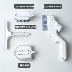 5Pcs Handheld Cleaning Brush Sponge Groove Gap Window Cleaner Tool Water Sprayer