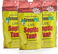GREEN PIG Septic Tank Treatment – 12 Pods, 3-Year Supply- 12 Packets