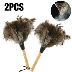 2PCS 13inch Ostrich Feather Duster Durable Dust Collecting Cleaning Tools USA