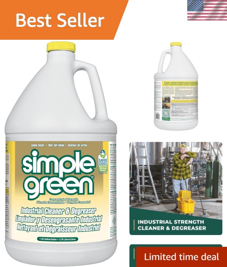 Eco-Friendly Lemon Scent Industrial Cleaner, 128 Fl Oz – Non-Toxic Formula