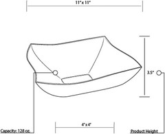 Fineline Settings Wavetrends White China-Like Square 128 oz. Serving Bowl 25 P
