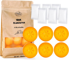 12 Pack Baking Soda Deodorizers, 6 Deodorizer Balls + 6 Refills, Odor Eliminator