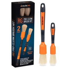 Car Detailing Brush 2 Pack Wheel Brush Rim Cleaner with Rubberized Bristles