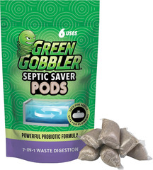 Green Gobbler Septic Tank Enzyme Treatment Packets, 6 Month Supply – Powerful &