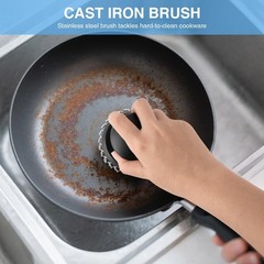 2PCS Chainmail Cast Iron Cleaner Scrubber, Stainless Steel Scouring Pad for Pans