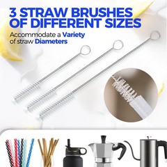 Holikme 5 Pack Bottle Brush Cleaner Set, 14″ Long Handle Stainless Steel Bo