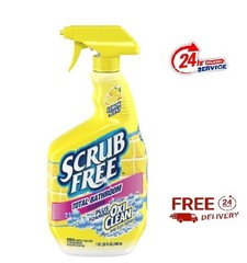 Scrub Free Total Bathroom Cleaner with OxiClean, Lemon Scent, 32 fl oz..