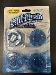 Sani-Flush Toilet Bowl Cleaner Blue Tablets 4 Pack Automatic In-Tank Cleaning