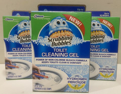 3Pks SCRUBBING BUBBLES Toilet Cleaning Gel Stamps Glade Hydrogen Peroxide Citrus