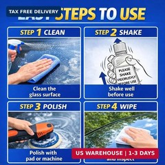 3.3oz (100ml) Cerium Oxide Glass Polishing Liquid – Deep Cleaning & Removes Wipe