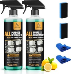 2Pcs All Purpose Degreaser for Car and House,Lemon Scent,Heavy-Duty Cleaning Spr