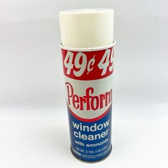 Vintage 1960s Perform Window Cleaner Spray Can 22 oz 85% Full Tested