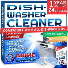 Dishwasher Cleaner Deodorizer Descaler Tablets, 24 pack Heavy Duty Deep Clean…