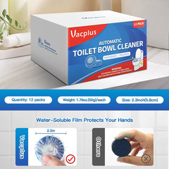 Automatic Toilet Bowl Cleaner Tablets, Bathroom Toilet Tank Cleaner (12 PACK), V