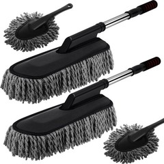 4 Pack Microfiber Car Duster Exterior Scratch Free with Extendable Handle Aut…