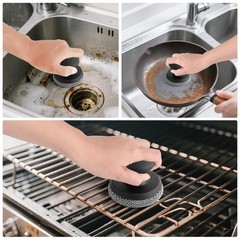2PCS Chainmail Cast Iron Cleaner Scrubber, Stainless Steel Scouring Pad for Pans