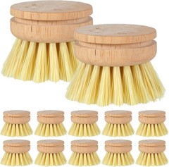 12 Pcs Bamboo Dish Brush Replacement Heads, Wooden Dish Brushes for Cleaning …