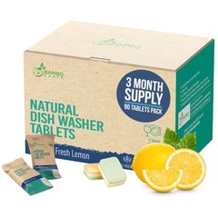 Natural Dishwasher Detergent Tablets – Plant Based Alternative Refill Pack Di…