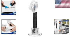 Durable Soap Dispensing Dish Brush with Ergonomic Grip and Replaceable Head