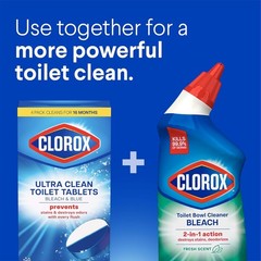 2 Count Bleach & Blue Toilet Tablets with Rain Clean Scent – Effortless Cleaning