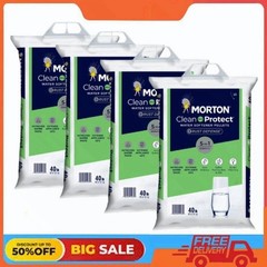 4 pack Morton Clean Protect Plus Rust Defense Water Softener Salt Pellet, 40lb