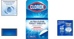 2 Count Bleach & Blue Toilet Tablets with Rain Clean Scent – Effortless Cleaning