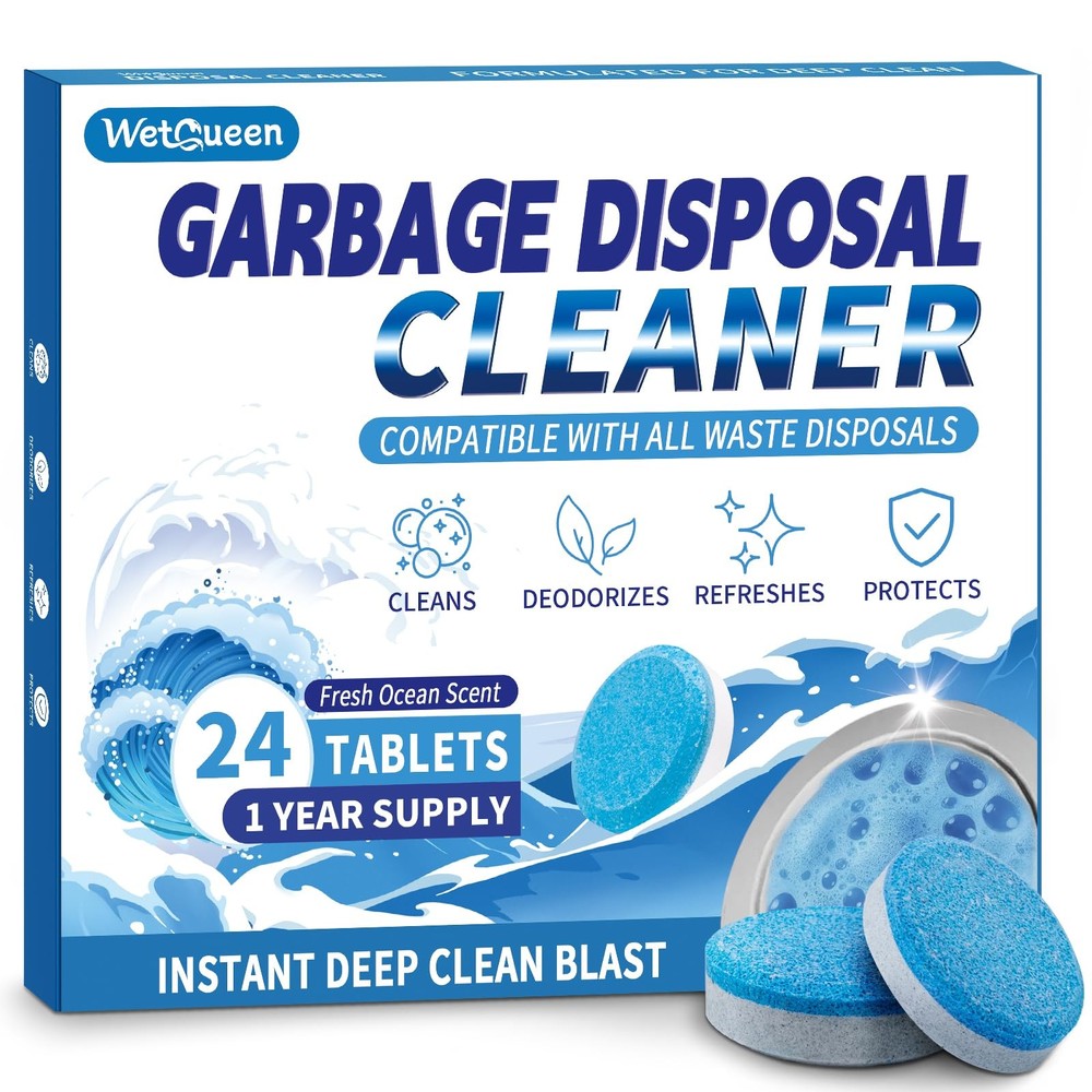 Garbage Disposal Cleaner Tablets 24 Pack XL Foaming Drain Deodorizer Septic Safe