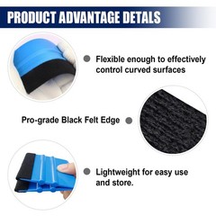 4 Inch Plastic Felt Edge Squeegee, Mini Squeegee Car Window Film Tinting Tool…