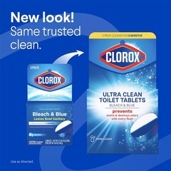 2 Count Bleach & Blue Toilet Tablets with Rain Clean Scent – Effortless Cleaning